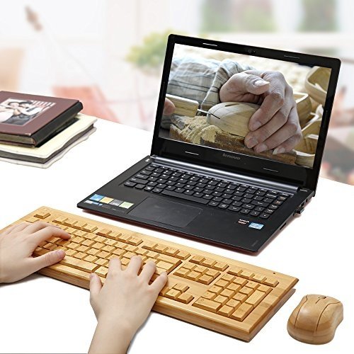Sengu Bambus Wireless Tastatur und Maus