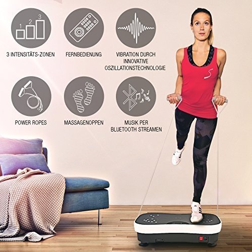 Sportstech Vibrationsplatte VP210 mit Bluetooth, Oszillationstechnologie für zu Hause, Magnet Fußr