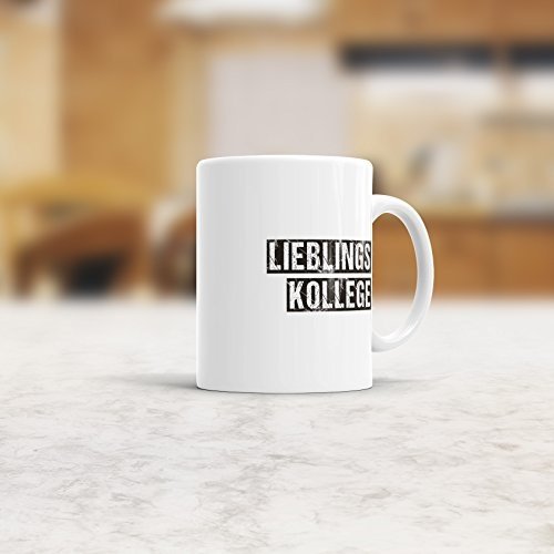 Spruch-Tasse "Lieblingskollege" Weiss - tolle Geschenkidee für den Arbeits-kollegen / Mug / Cup / B