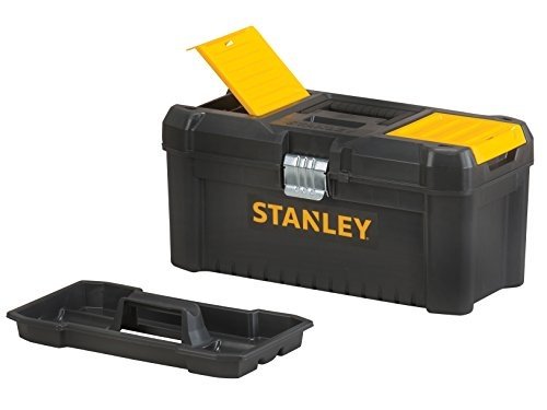Stanley Werkzeugbox/Werkzeugkasten (16", 20x19,5x41cm, Werkzeugkoffer mit Metallschließen, stabiler