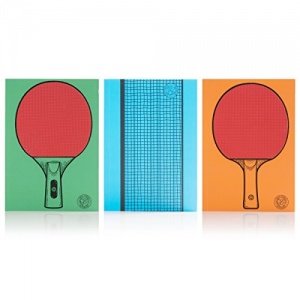 SUCK UK Tischtennis Notebooks. Set - 2 Schläger und 1 Netz