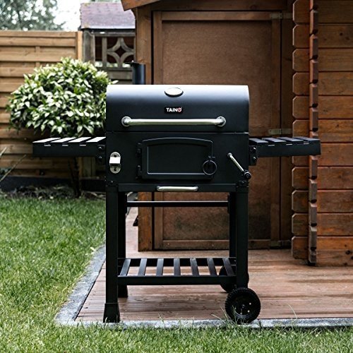 TAINO XL Smoker wahlweise mit Zubehör BBQ GRILLWAGEN Holzkohle Grill Grillkamin Standgrill Räucher