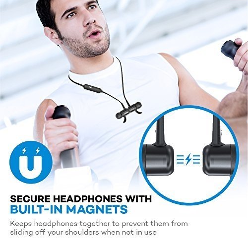 TaoTronics Bluetooth Kopfhörer 4.1 In Ear Wireless Headset mit Magnet bis zu 8 Stunden Spielzeit Sp