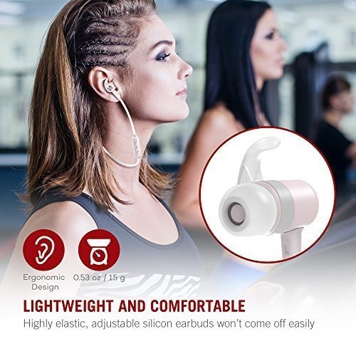 TaoTronics Bluetooth Kopfhörer 4.1 In Ear Wireless Headset mit Magnet bis zu 8 Stunden Spielzeit Sp