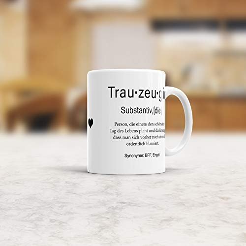 Tasse mit Definition Trauzeugin