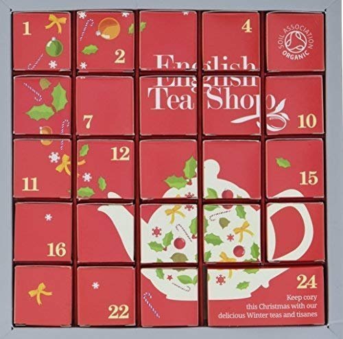 Tee Adventskalender "Pink Christmas", 24 einzelne Boxen mit würzigen BIO-Tees in hochwertigen Pyram