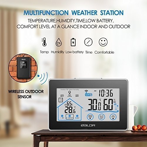 Thermometer Wetterstation Innen und Außen Fochea Digital Thermometer Hygrometer mit Außensensor Fu