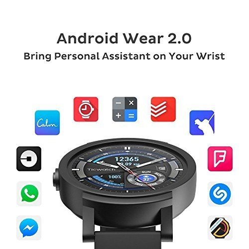 Ticwatch E die bequemste Smartwatch-Shadow, 1,4 Zoll OLED Display, Android Wear 2,0