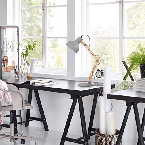 Tomons LED Leselampe im klassichen Holz-Design, Schreibtischlampe, Tischleuchte, verstellbare Schrei