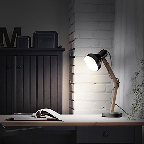 Tomons Schreibtischlampe mit schwenkbaren Holzarmen, Designer-Tischlampe, Leselampe, Studierlampe, A