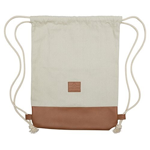 Turnbeutel Hipster Sand / Braun - JOHNNY URBAN "Luke" Canvas Gymsack Gym Bag Beutel Sportbeutel Ruck