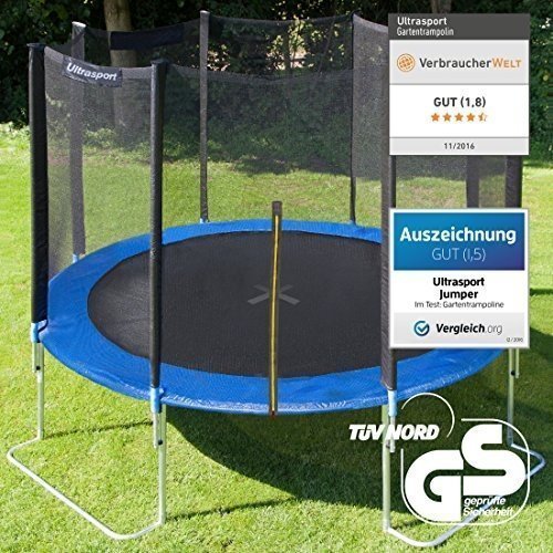 Ultrasport Gartentrampolin Jumper inkl. Sicherheitsnetz, Blau, 305 cm, 330700000120