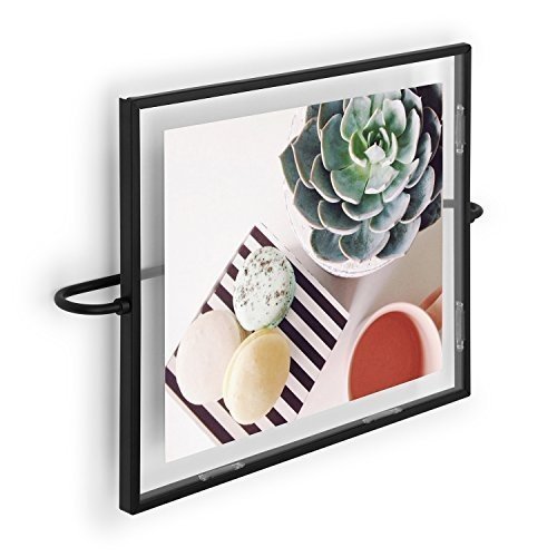 Umbra Phantom Photo Display, Wandbilderrahmen aus Metall, Schwarz, 20x25cm