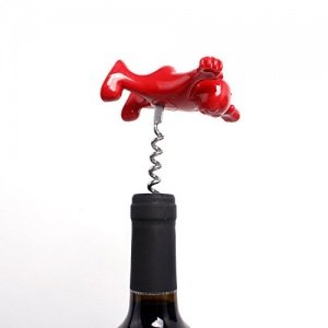 Unigear Wein Stopper und Flaschenöffner Set, drei niedlichen rot Herren Neuheit Flaschenöffner, Ko