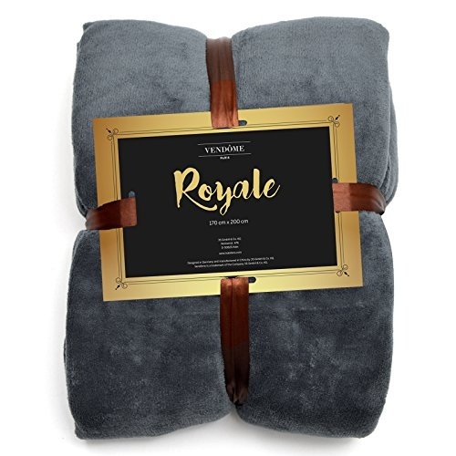 Vendôme Royale, super weiche Kuscheldecke XXL mit Ärmeln und extra Fußumschlag & Taschen, Fleece-
