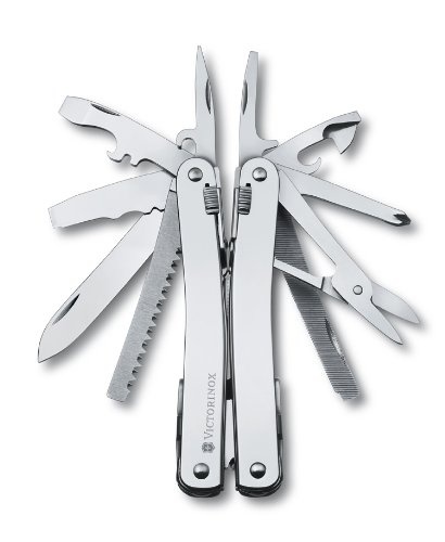 Victorinox Multifunktionswerkzeug Swiss Tool Spirit X (26 Funktionen, Etui, Festellklinge) silber