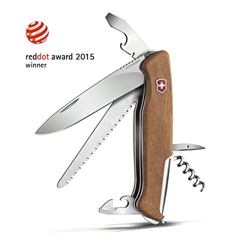 Victorinox Taschenmesser Ranger Wood 55 (10 Funktionen, Grosse Feststellklinge, Holzsäge) holz B1