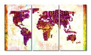 Leinwandbild Weltkarte Nr.3 180x100cm