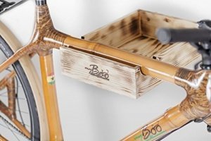 Wandhalterung aus Holz & Leder für Fahrräder