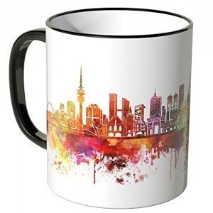Wandkings® Tasse, Schriftzug "Guten Morgen München!" mit Skyline - ROT