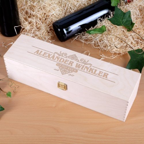 Weinbox aus Holz mit Gravur