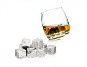 Whiskey Eiswürfel aus Stein 9er Set grau