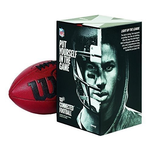 Wilson Herren-American Football mit Sensor zur Trainingsaufzeichnung per App, braun, Wilson X Connec