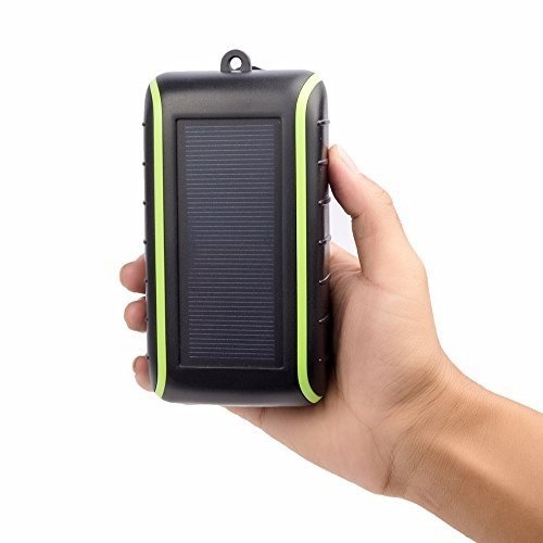 Workingda 10000 mAh Solar-Power-Bank, KFZ-Ladegerät, Handkurbel, LED-Taschenlampe, Dual-USB-Ausgang