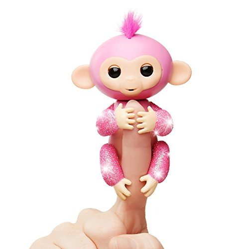 Wow Wee Fingerlings Glitzer Äffchen pink Rose 3764 interaktives Spielzeug, reagiert auf Geräusche,