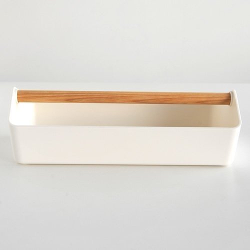Alessi BG01 W "Cargo Box", Multifunktionsbehälter, Griff aus Holz, weiß