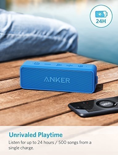 Anker SoundCore 2 Bluetooth Lautsprecher mit Dual-Treiber besserem Bass, 24 St Spielzeit, 20 M Reich