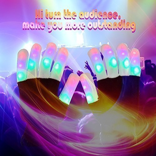 Aomeiqi leuchtende Handschuhe, LED blinkende bunte Finger Gloves, Coole Spielzeuge Handschuhe mit LE