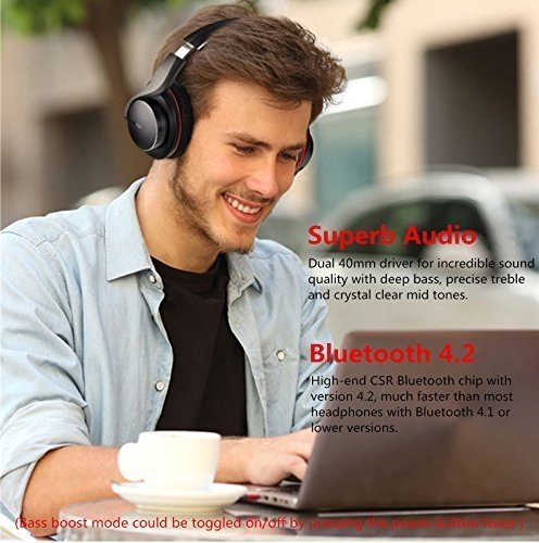 Ausdom Bluetooth Kopfhörer Wireless Bluetooth 4.2 Over-Ear Foldable Kopfhörer Headset mit Mikrofon