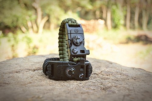 AVENDU 7-in-1 Paracord Survival Armband mit Multitool + Feuerstahl + Kompass + Signalpfeife + Minime