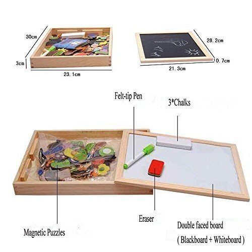 Babyhugs Magnetische Schreibtafel für Kinder, aus Holz, Spielzeug-Tafel, Kreidetafel, Weißwandtafe