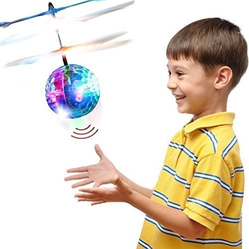 Baztoy RC Fliegender Ball mit LED Leuchtung Handsensor Spielzeug Geschenke für Kinder Jungen Mädch