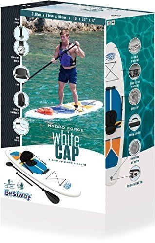 Bestway SUP White Cap Stand Up Paddle Board und Kajak Komplett-Set, aufblasbares, mit Doppel-Paddel 