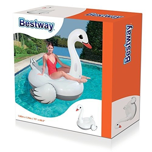 Bestway Supersized Swan Rider Schwimmtier, 196 x 174 cm