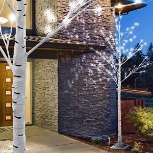 Blüten Baum 154 x LED Birke Steh Außen Leuchte Garten Ambiente Deko