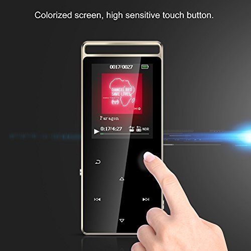Bluetooth 4.0 Touch Bedienfeld Metall 8GB MP3 Player, Tragbare Musik Player, Diktiergeräte, FM Radi