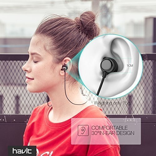 Bluetooth In-Ear Sport Kopfhörer HAVIT V4.2 IPX5 Schweißresistent Stereo magnetischer Sport Ohrhö