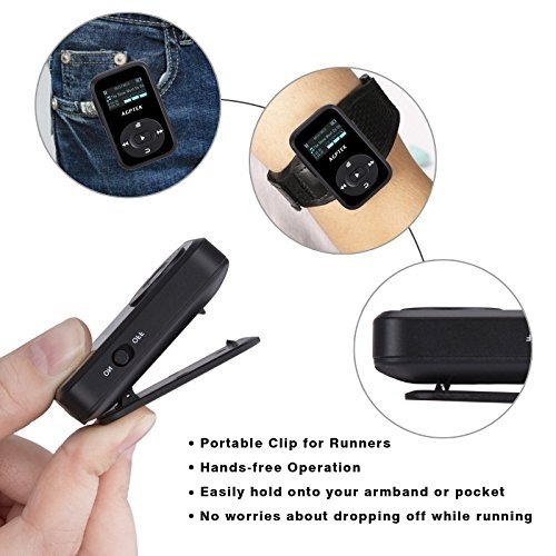 Bluetooth MP3 Player 8GB Mini Sport Mp3 Player mit Clip, 30 Stunden Wiedergabe Musik Player mit FM, 