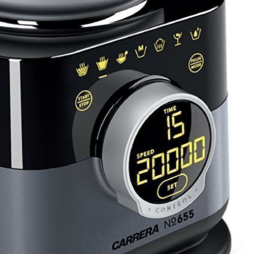 CARRERA Standmixer No 655 | Soup Smoothie Maker | Dampfgarer (BPA frei) | 4 Edelstahl Messer | Glas 