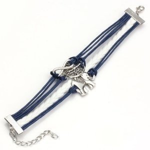 CargoMix® Armband Unendlichkeit Geflochtene Blue Leder-Seil / Infinity / Elefant/ Baum / Armband Ch