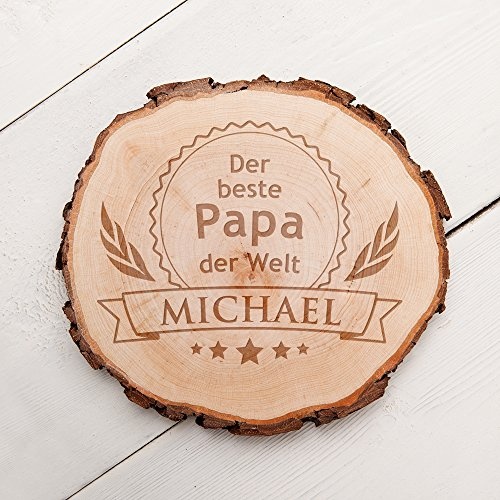 Casa Vivente Baumscheibe mit Gravur Der Beste Papa der Welt