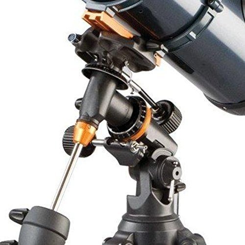 Celestron AstroMaster 130 EQ 130/650 Newton-Spiegelteleskop mit Nachführmotor und Stahlstativ