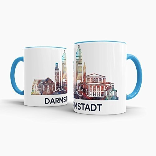 Darmstadt-Tasse "Skyline" - Kaffeetasse / Silhouette / Souvenir / Städte-Tasse / Cup / Mug / Becher