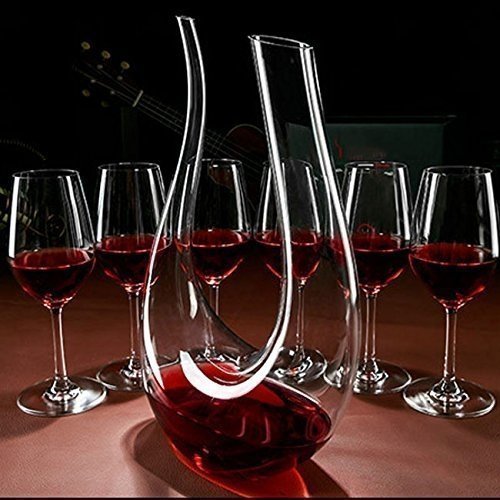 Dekantierer,Smaier 1200ml Karaffe Wein Belüfter Dekanter Aerator Set Dekantiergefäß Wein Geschenk