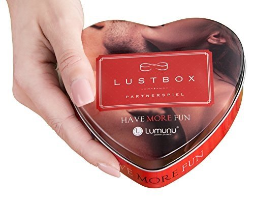 Deluxe Paar Liebesspiel Lustbox, erotisches Partnerspiel mit 101 Aufgaben in edler Herz voller Eroti