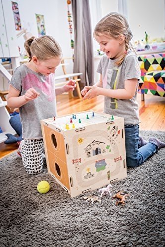 DONKEY Products Kids Qube | Schöne Holz-Spielzeug-Kiste - Multifunktionales Kinderspielzeug & Kinde